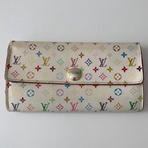 Louis Vuitton Multi Color Sarah Wallet Takashi Murakami Rainbow Monogram Vintage